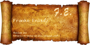 Franke Enikő névjegykártya