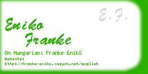 eniko franke business card